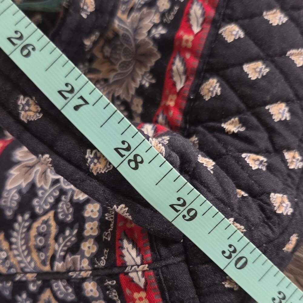 Vtg Vera Bradley Minil Drawstring Backpack "Classic Black" Retired 100% Cotton - Picture 8 of 8